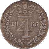 1866 MAUNDY FOURPENCE ( VF ) - Maundy Coins - Cambridgeshire Coins