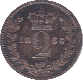 1866 MAUNDY TWOPENCE ( UNC ) - Maundy Coins - Cambridgeshire Coins