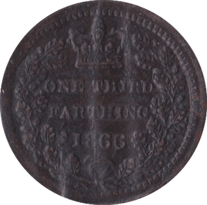 1866 ONE THIRD FARTHING ( EF ) A - One Third Farthing - Cambridgeshire Coins