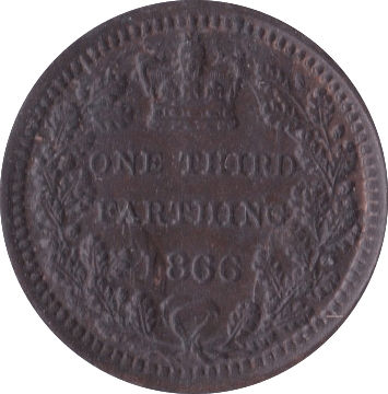 1866 ONE THIRD FARTHING ( EF ) C - One Third Farthing - Cambridgeshire Coins