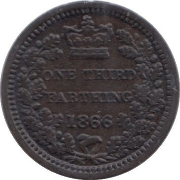 1866 ONE THIRD FARTHING ( EF ) - One Third Farthing - Cambridgeshire Coins