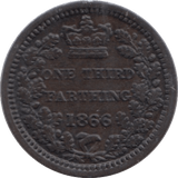 1866 ONE THIRD FARTHING ( EF ) - One Third Farthing - Cambridgeshire Coins