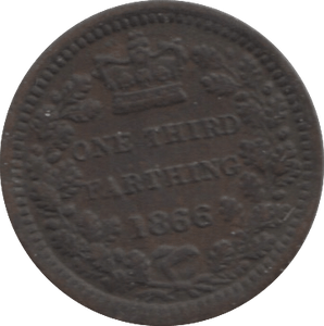 1866 ONE THIRD FARTHING ( GVF ) 1 - One Third Farthing - Cambridgeshire Coins