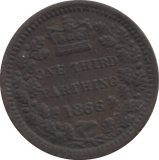 1866 ONE THIRD FARTHING ( GVF ) 1 - One Third Farthing - Cambridgeshire Coins