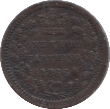 1866 ONE THIRD FARTHING ( GVF ) - Half Farthing - Cambridgeshire Coins