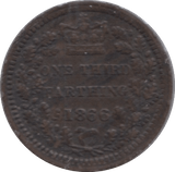 1866 ONE THIRD FARTHING ( GVF ) - Half Farthing - Cambridgeshire Coins