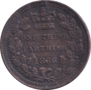 1866 ONE THIRD FARTHING ( GVF ) - One Third Farthing - Cambridgeshire Coins