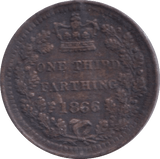 1866 ONE THIRD FARTHING ( GVF ) - One Third Farthing - Cambridgeshire Coins