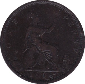 1866 PENNY ( F ) - Penny - Cambridgeshire Coins