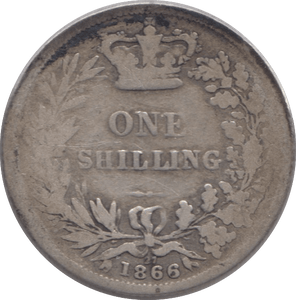 1866 SHILLING ( FAIR ) DIE 27 - SHILLING - Cambridgeshire Coins