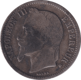 1866 SILVER 1 FRANC FRANCE - SILVER WORLD COINS - Cambridgeshire Coins