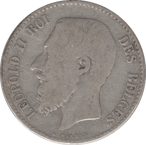 1866 SILVER 1 FRANCS BELGIUM - SILVER WORLD COINS - Cambridgeshire Coins