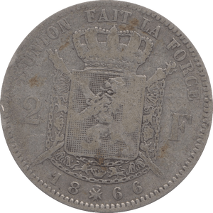 1866 SILVER 2 FRANC FRANCE - SILVER WORLD COINS - Cambridgeshire Coins