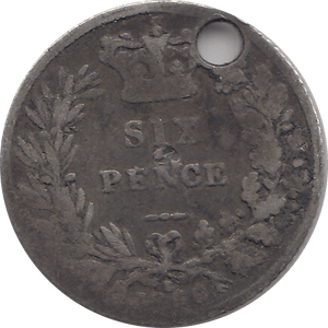 1866 SIXPENCE HOLED ( FAIR ) 3 - Sixpence - Cambridgeshire Coins