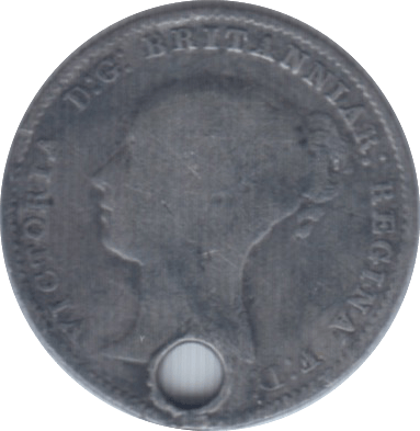 1866 THREEPENCE ( FAIR ) HOLED - Threepence - Cambridgeshire Coins