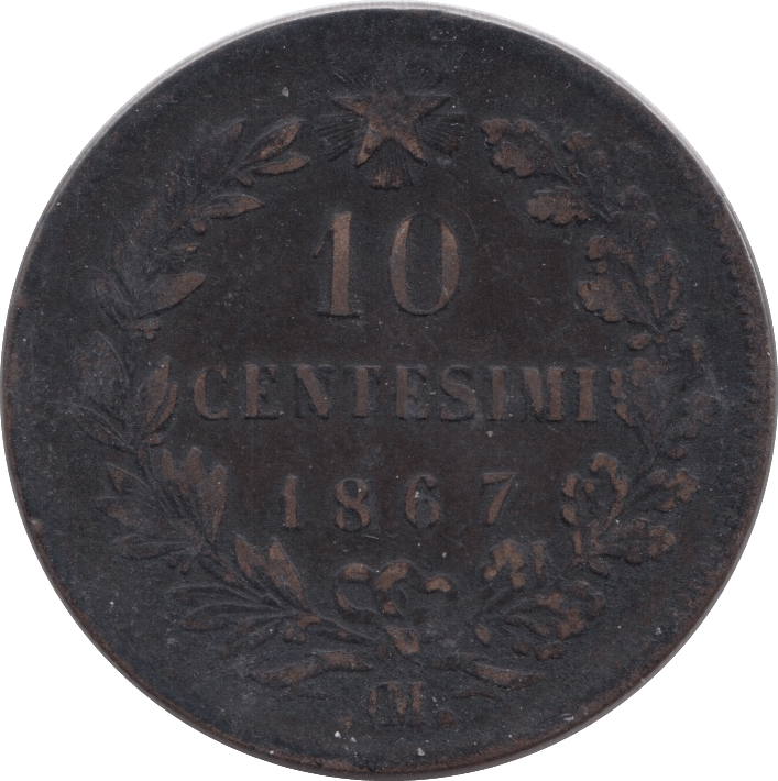 1867 10 CENTESIMI ITALY( NF ) - WORLD COINS - Cambridgeshire Coins