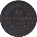 1867 10 CENTESIMI ITALY( NF ) - WORLD COINS - Cambridgeshire Coins