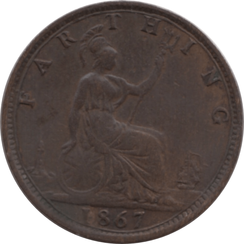1867 FARTHING 2 ( GVF ) 86 - Farthing - Cambridgeshire Coins