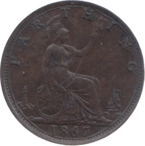 1867 FARTHING ( AUNC ) 23 - Farthing - Cambridgeshire Coins