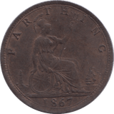 1867 FARTHING ( EF ) - Farthing - Cambridgeshire Coins