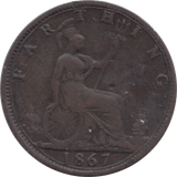 1867 FARTHING ( GF ) 1 - Farthing - Cambridgeshire Coins