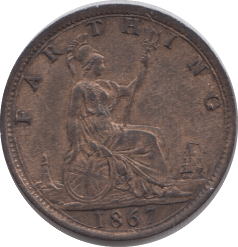 1867 FARTHING ( UNC ) 1 - Farthing - Cambridgeshire Coins