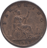 1867 FARTHING ( UNC ) 1 - Farthing - Cambridgeshire Coins