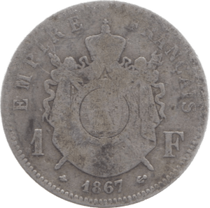 1867 FRANCE SILVER FRANC - SILVER WORLD COINS - Cambridgeshire Coins