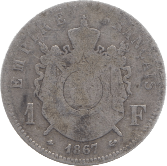 1867 FRANCE SILVER FRANC - SILVER WORLD COINS - Cambridgeshire Coins