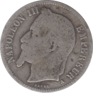 1867 FRANCE SILVER FRANC - SILVER WORLD COINS - Cambridgeshire Coins