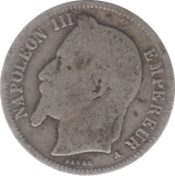 1867 FRANCE SILVER FRANC - SILVER WORLD COINS - Cambridgeshire Coins