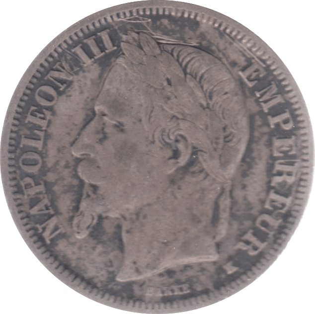 1867 FRANCE SILVER TWO FRANCS - SILVER WORLD COINS - Cambridgeshire Coins