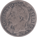 1867 FRANCE SILVER TWO FRANCS - SILVER WORLD COINS - Cambridgeshire Coins