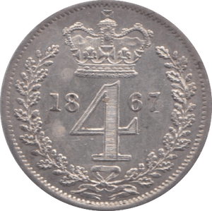 1867 MAUNDY FOUR PENCE ( Uncirculated ) 3 - Maundy Coins - Cambridgeshire Coins