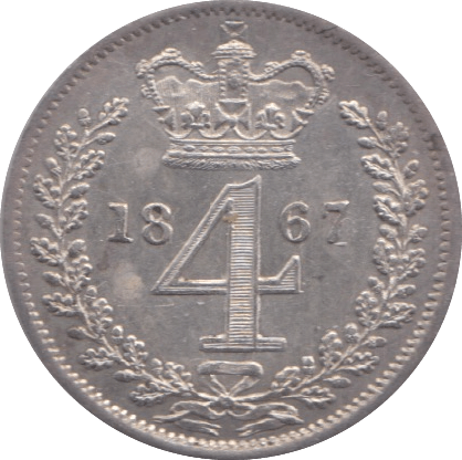 1867 MAUNDY FOUR PENCE ( Uncirculated ) 3 - Maundy Coins - Cambridgeshire Coins