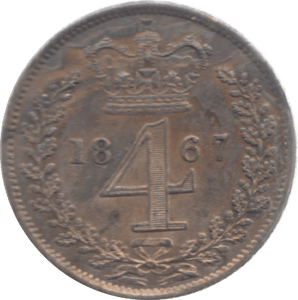 1867 MAUNDY FOURPENCE ( BU ) - Maundy Coins - Cambridgeshire Coins
