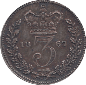 1867 MAUNDY THREEPENCE ( AUNC ) - Maundy Coins - Cambridgeshire Coins
