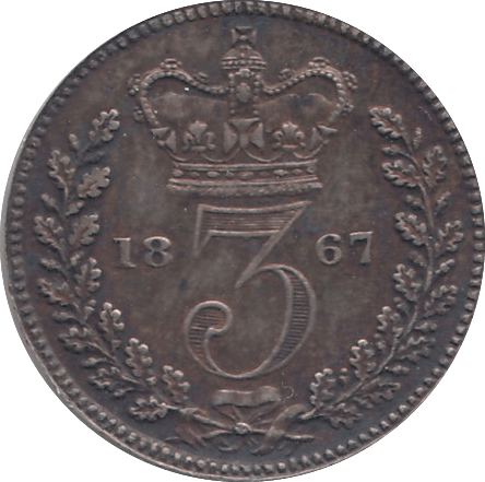 1867 MAUNDY THREEPENCE ( AUNC ) - Maundy Coins - Cambridgeshire Coins