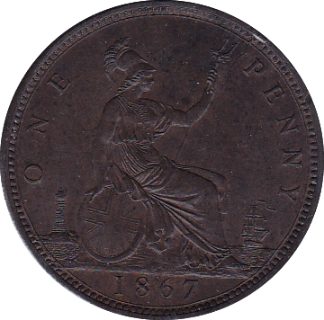 1867 PENNY ( UNC ) - Penny - Cambridgeshire Coins