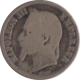 1867 SILVER 2 FRANCS FRANCE - SILVER WORLD COINS - Cambridgeshire Coins