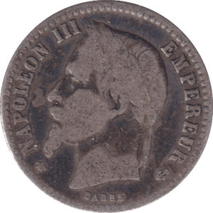 1867 SILVER 50 CENT FRANCE - SILVER WORLD COINS - Cambridgeshire Coins