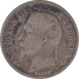 1867 SILVER 50 CENTS FRANCE - SILVER WORLD COINS - Cambridgeshire Coins
