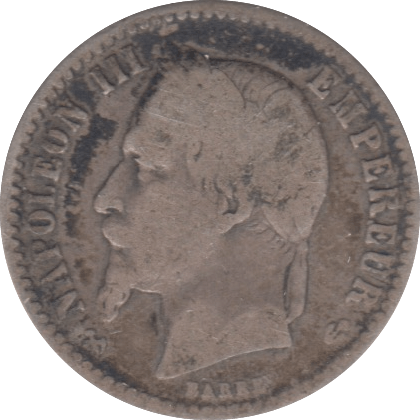 1867 SILVER 50 CENTS FRANCE - SILVER WORLD COINS - Cambridgeshire Coins