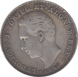 1867 SILVER 500 REIS PORTUGAL - SILVER WORLD COINS - Cambridgeshire Coins
