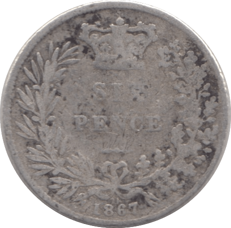 1867 SIXPENCE ( FAIR ) - Sixpence - Cambridgeshire Coins