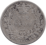 1867 SIXPENCE ( FAIR ) - Sixpence - Cambridgeshire Coins