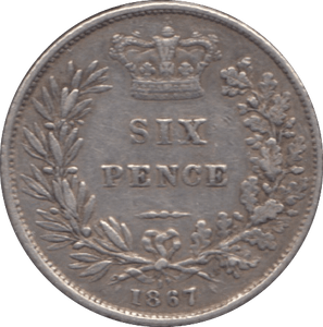 1867 SIXPENCE ( VF ) DIE 1 - Sixpence - Cambridgeshire Coins