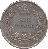 1867 SIXPENCE ( VF ) DIE 1 - Sixpence - Cambridgeshire Coins