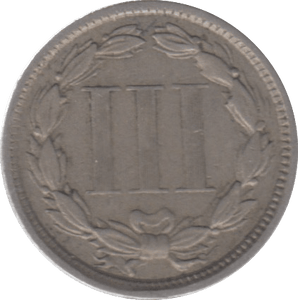 1867 THREE CENTS USA - WORLD COINS - Cambridgeshire Coins