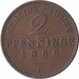 1868 2 PFENNIG GERMANY - WORLD COINS - Cambridgeshire Coins